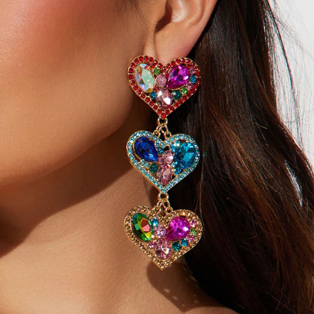 Triplets-Heart Earrings