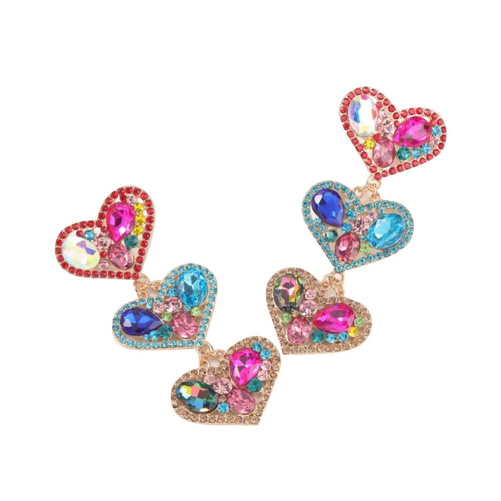 Triplets-Heart Earrings