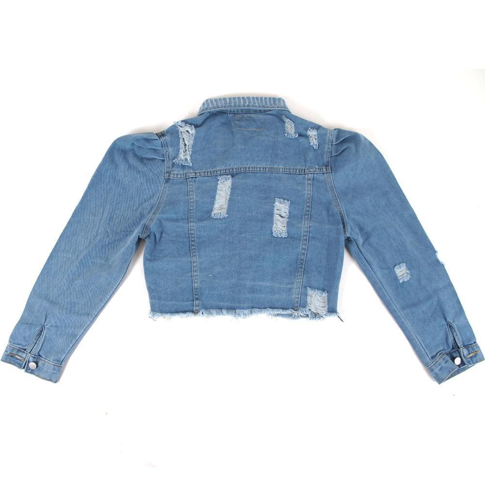 Riley Puff Sleeve Denim Jacket - Privileged