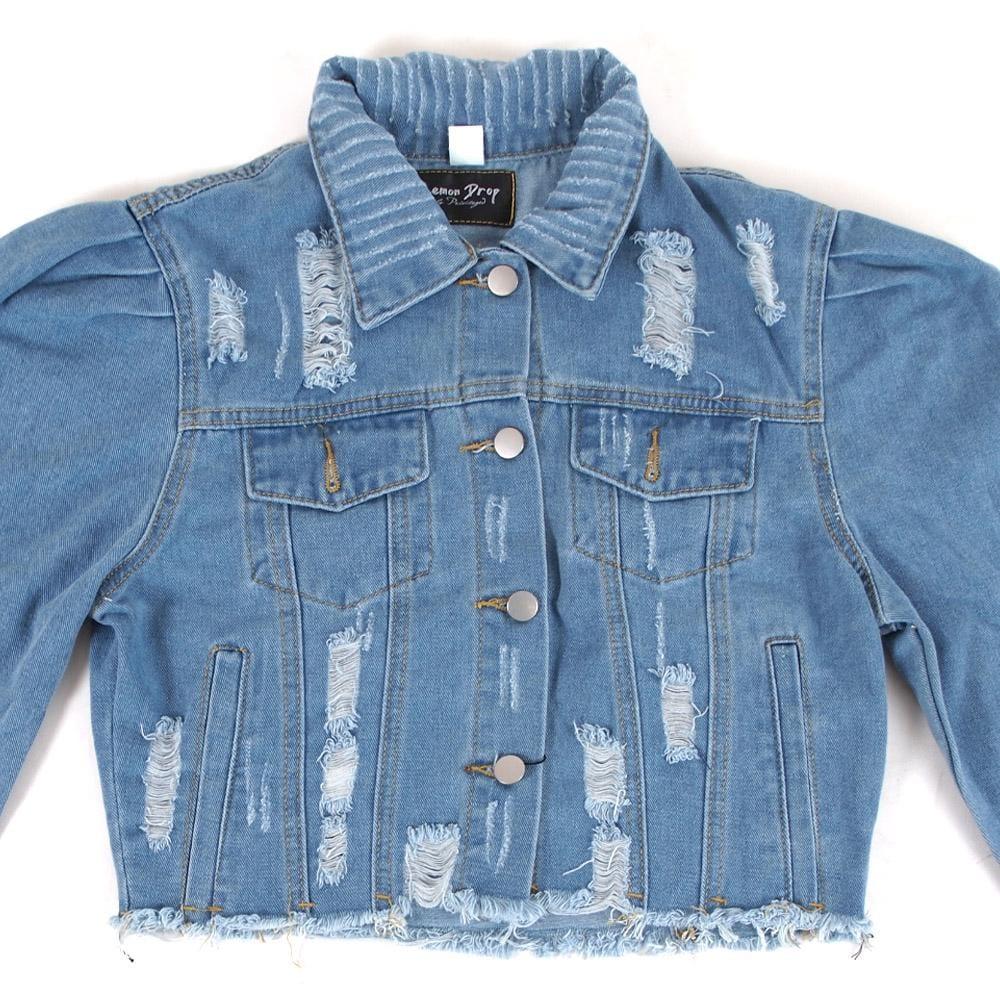 Riley Puff Sleeve Denim Jacket - Privileged