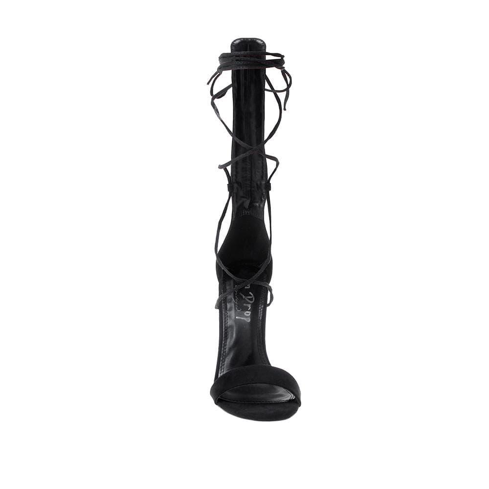 Black women's gladiator high heel-front view
