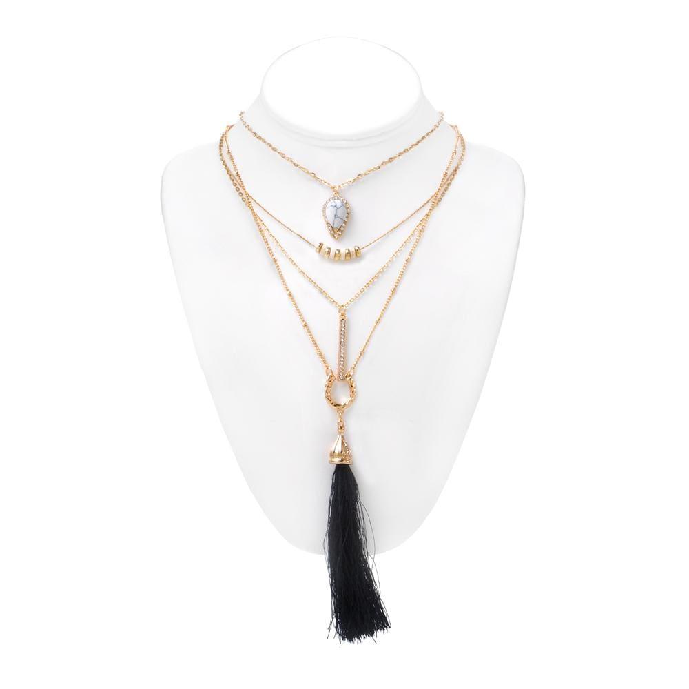 Fashion women necklace with black bell bottom