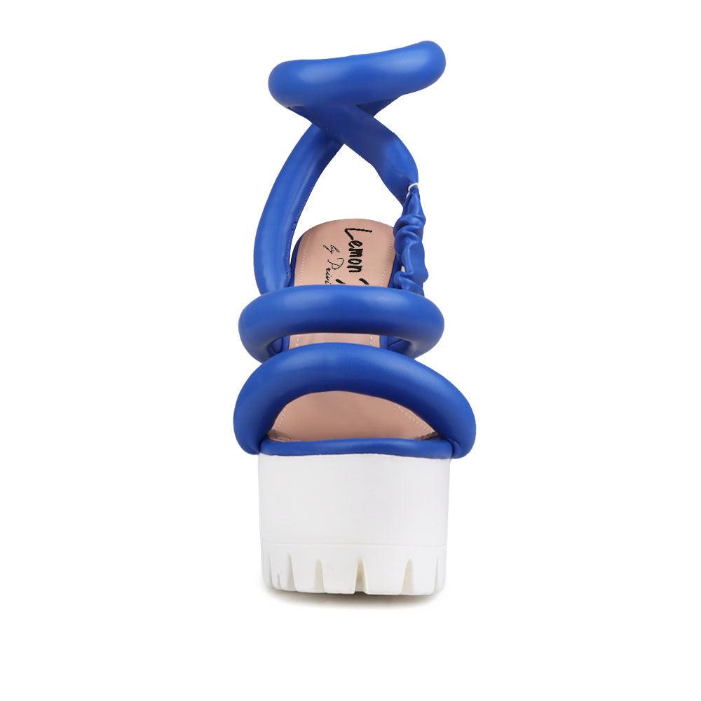 Women sneaker block heel in cobalt-front view