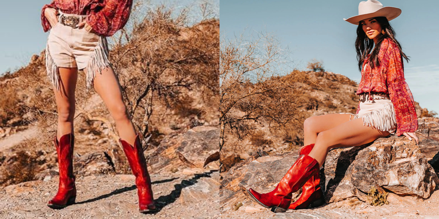 Holiday Vibes: Red Cowboy Boots for Your Holiday Outfit