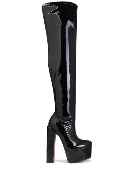 か*い様 archive black leather heel boots Cranston Black Platform Boot | Privileged Shoes