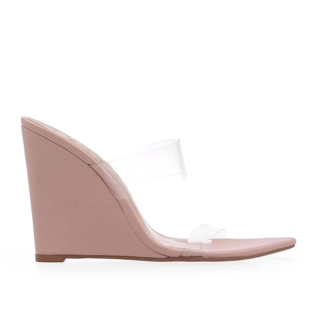 Demille Neon Green Vinyl Wedges | Privileged Shoes