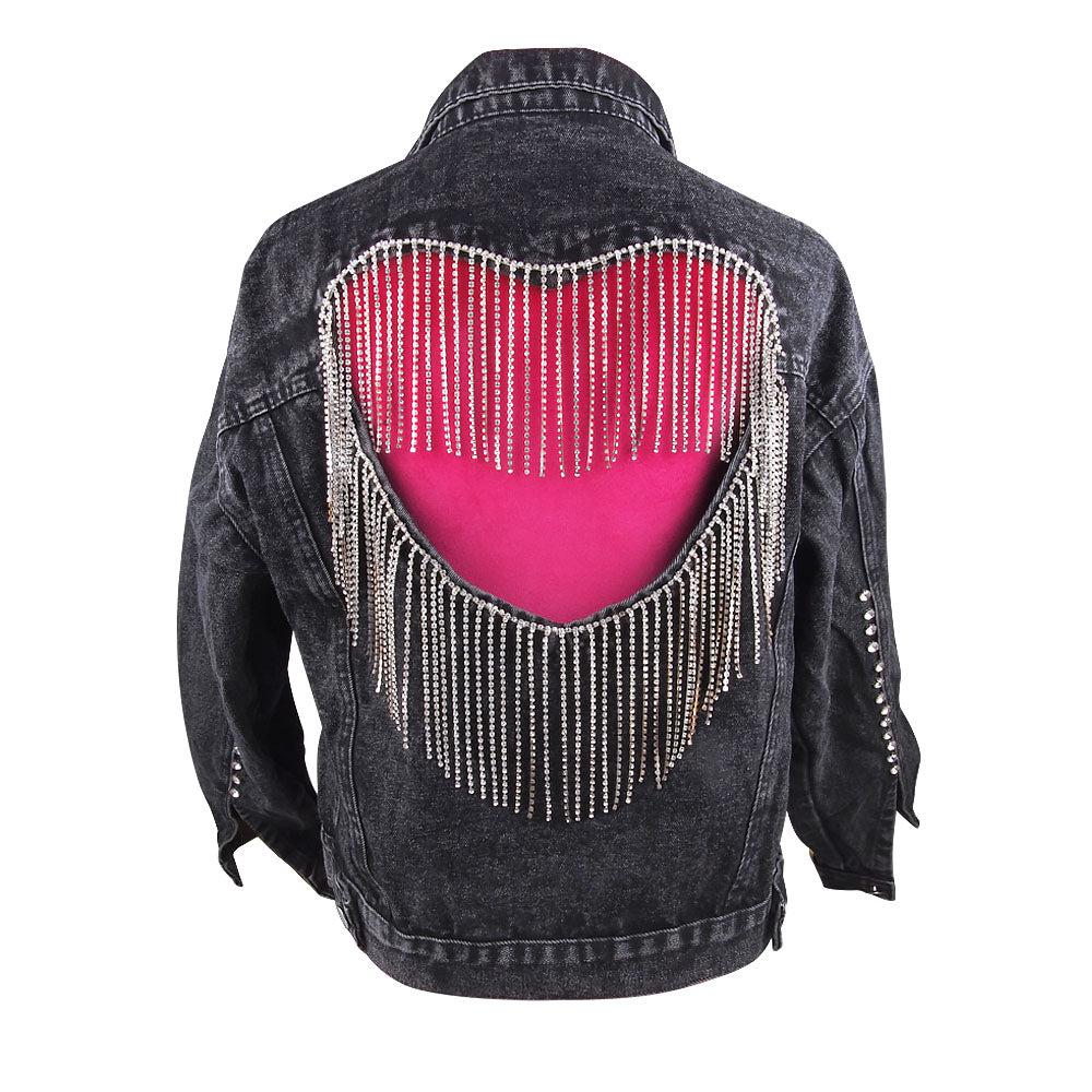 ApparelPrivilegedFrinjar Heart Fringe Denim Jacket