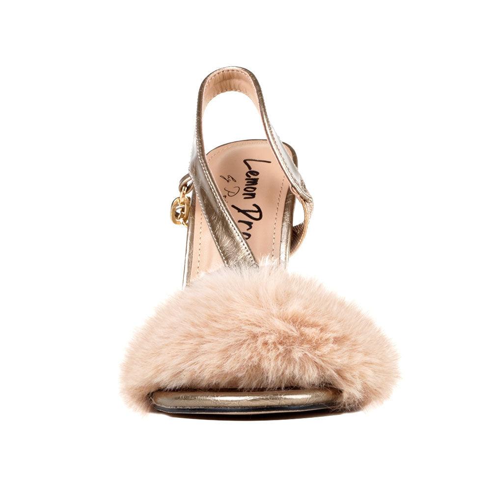 Lerpa Orange Faux Fur Heel | Privileged Shoes