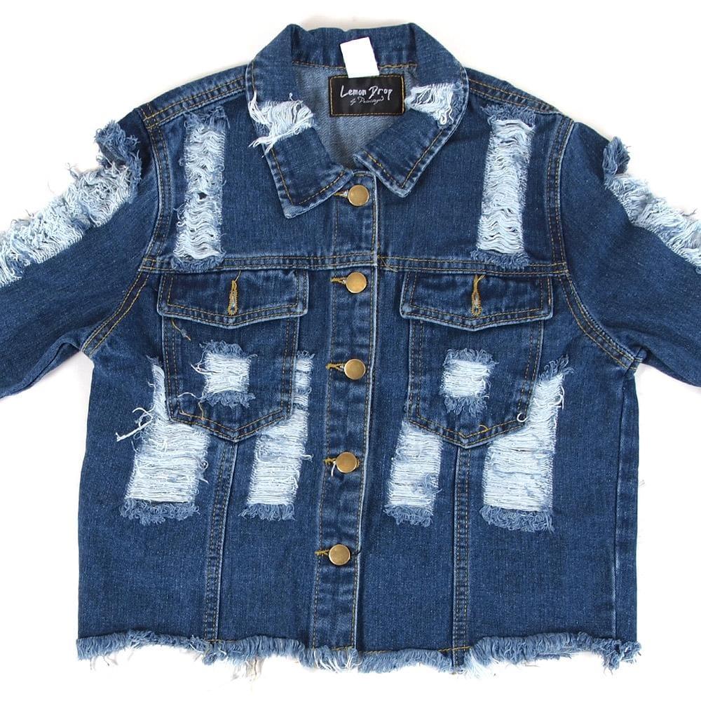 ApparelPrivilegedParker Distress Sleeve Denim Jacket
