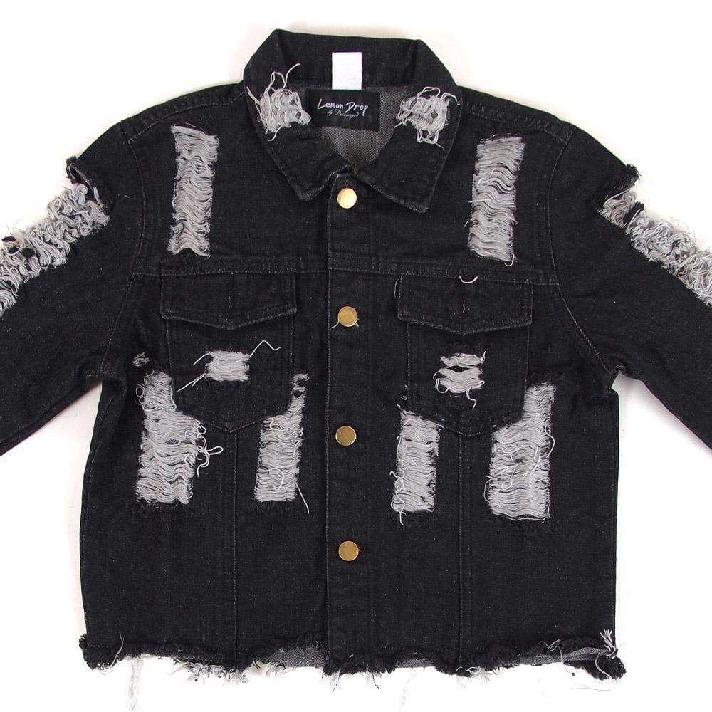 ApparelPrivilegedParker Distress Sleeve Denim Jacket