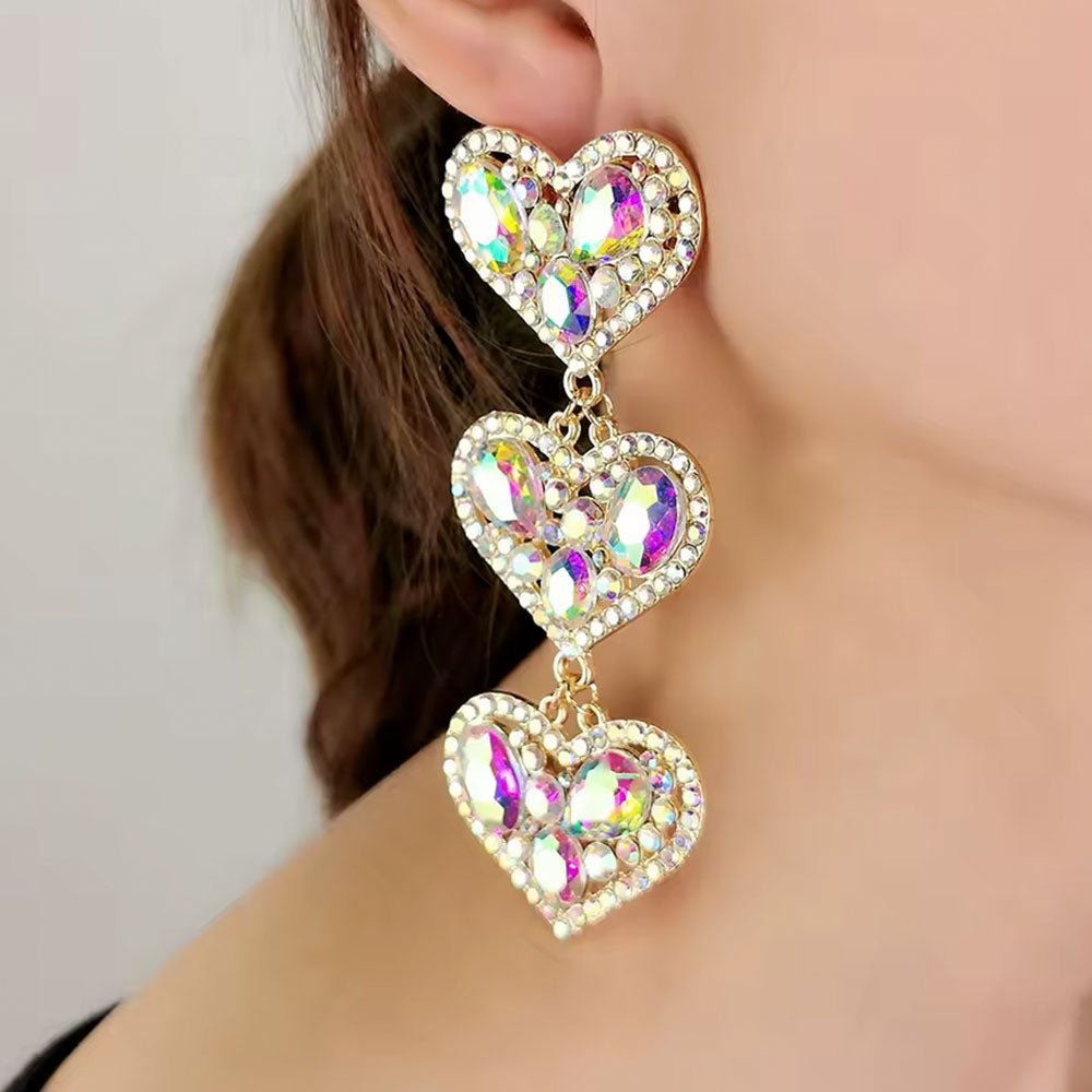 JewelryPrivilegedTriplets-Heart Earrings