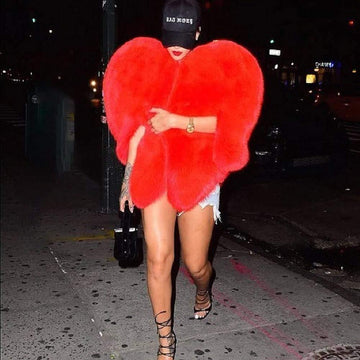 Corazon Red Heart Fur Coat - Privileged