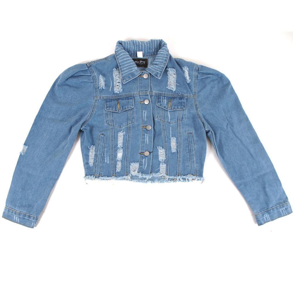 Riley Puff Sleeve Denim Jacket - Privileged