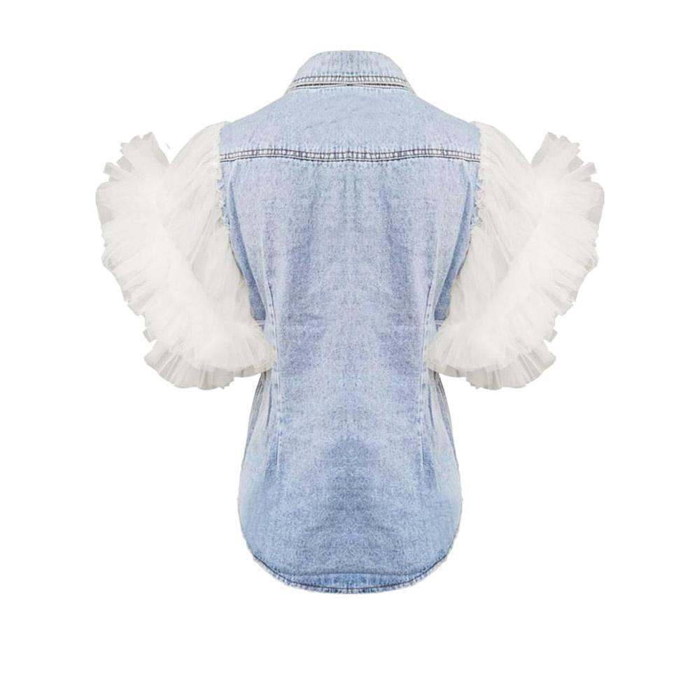 Victoriala Frill Denim Top - Privileged