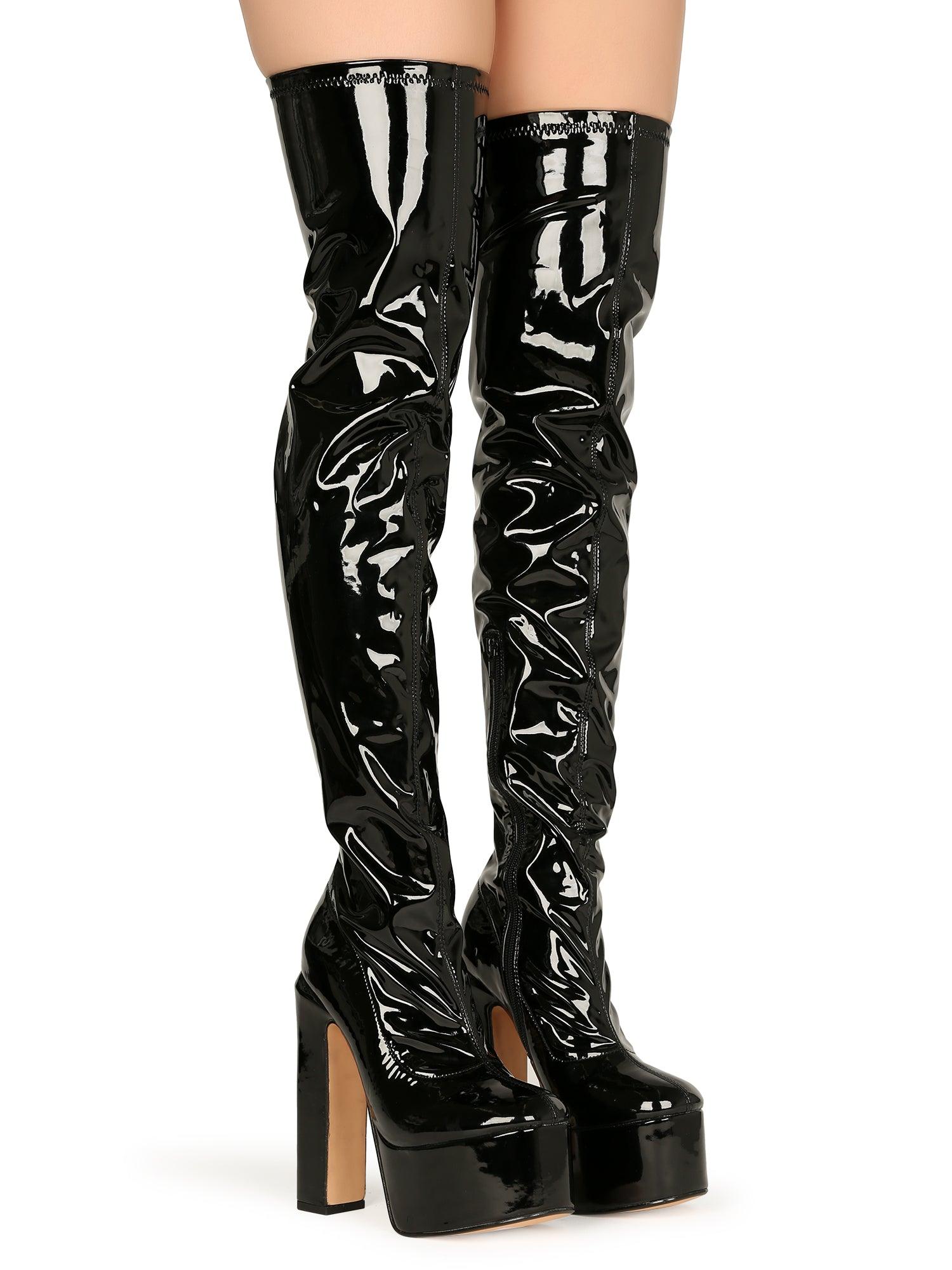 Black women long boots