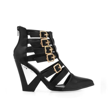 Black colored women heels with straps