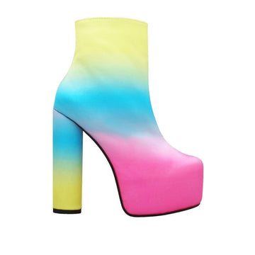 Women's ankle booties in multi colour-side view