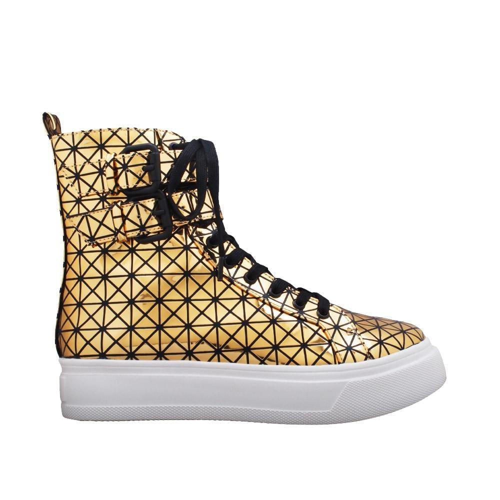 Golden and black women sneakers