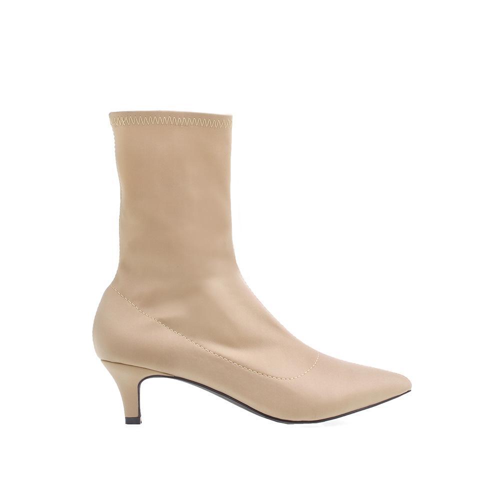 Vegan suede women ankle booties in nude