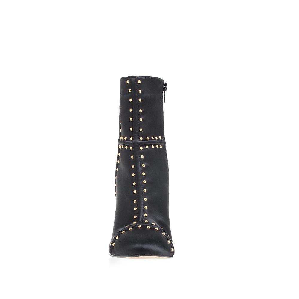 Black women's boot heels-front view