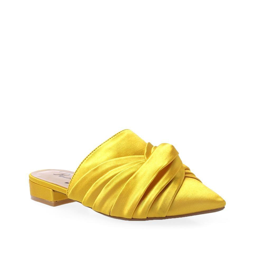 Yellow slip-on women flats-corner view