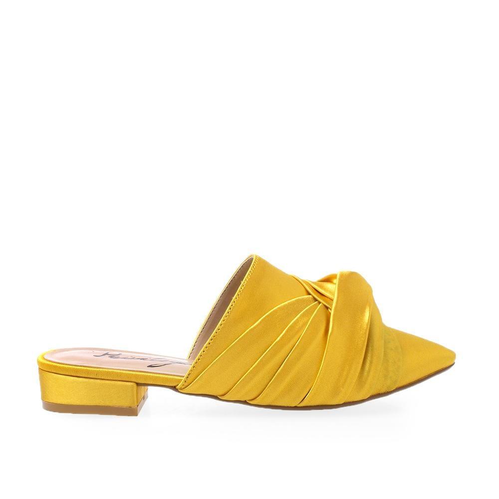 Yellow slip-on women flats-side view