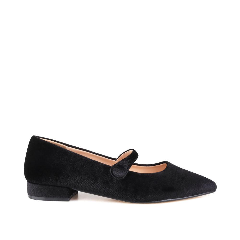 Velvet upper women shoes in black