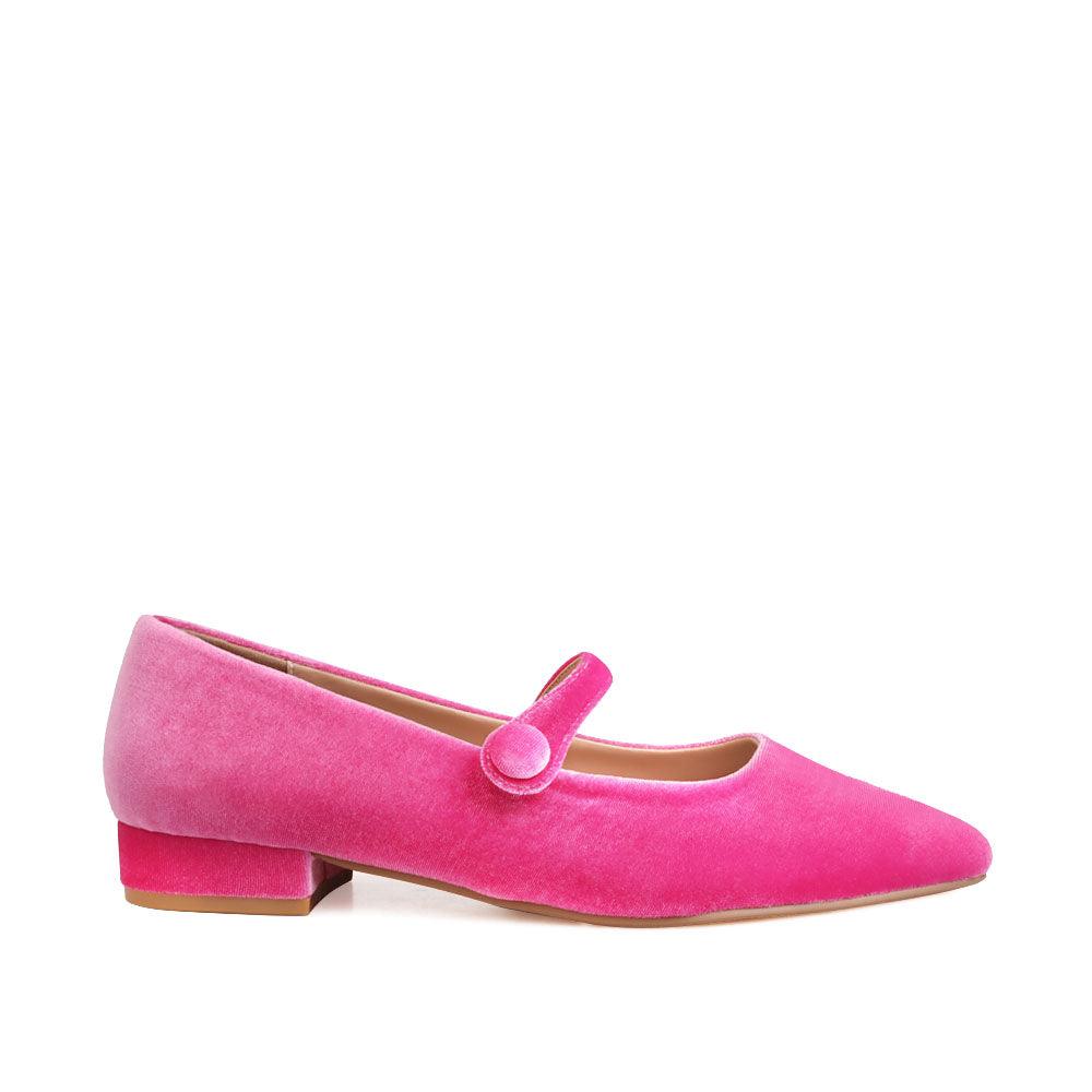 Velvet upper women shoes in pink