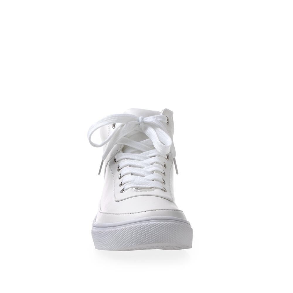 White women sneakers with laces-front view