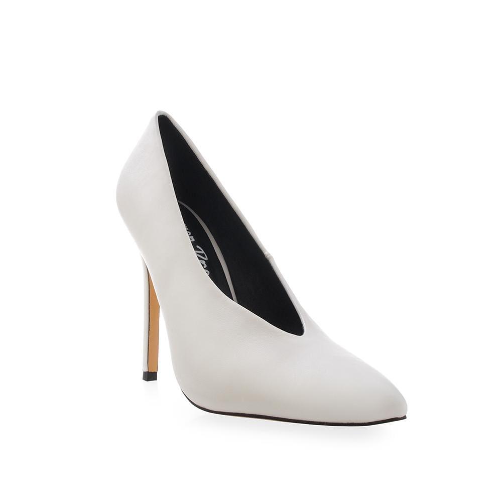 Textile upper women's heel in white-corner view