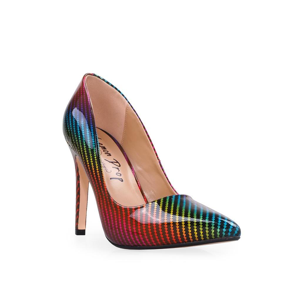 Rainbow ombre synthetic women's stiletto heel-corner view