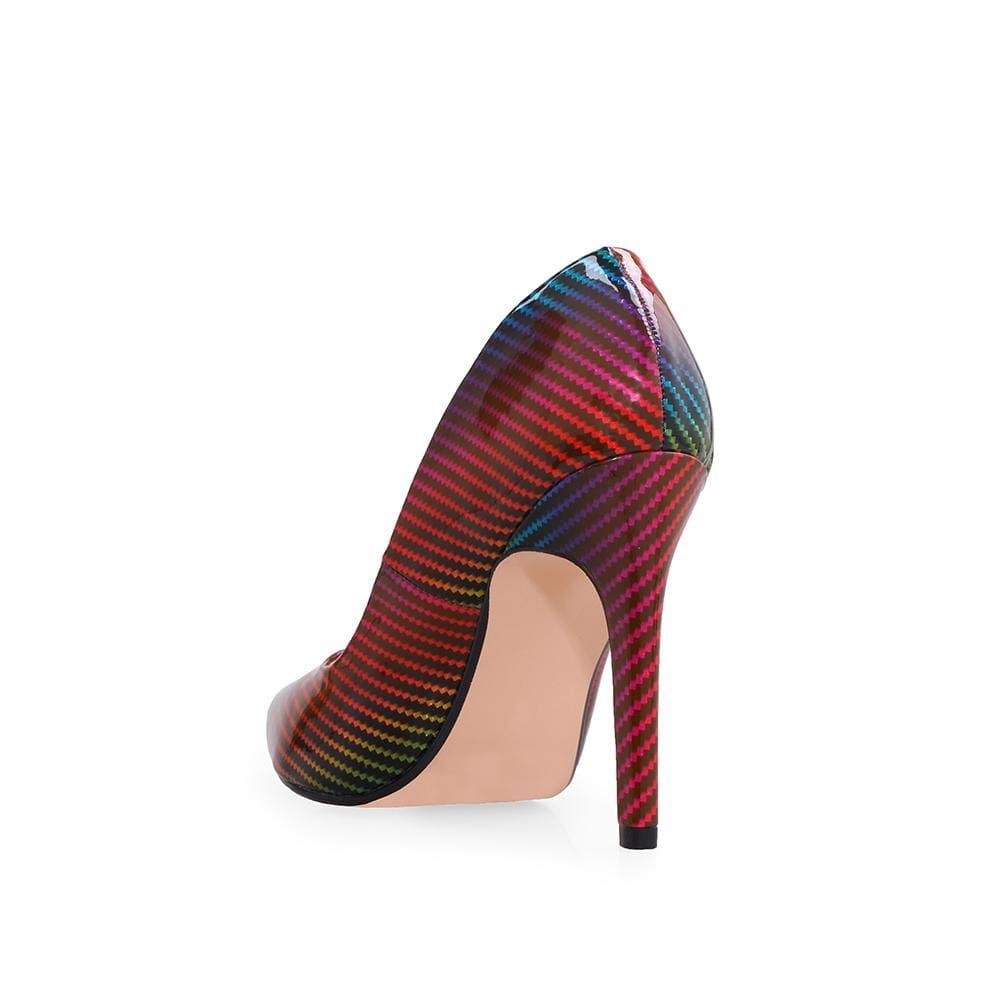 Rainbow ombre synthetic women's stiletto heel-posterior view