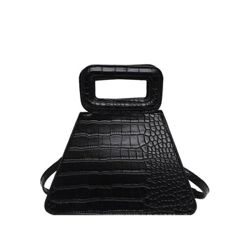 Black colored women's purse with black handle