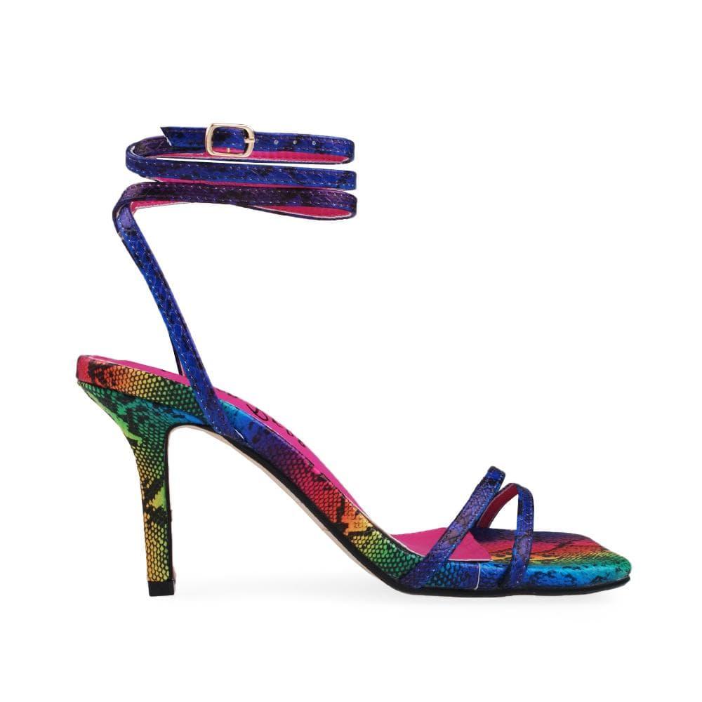 Bright coloured block fashion heels