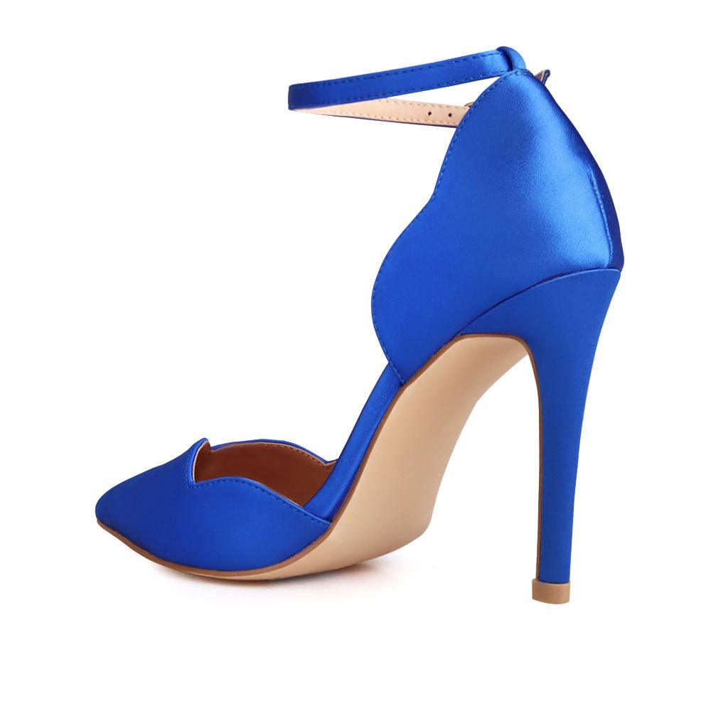 Blue women heels-posterior view