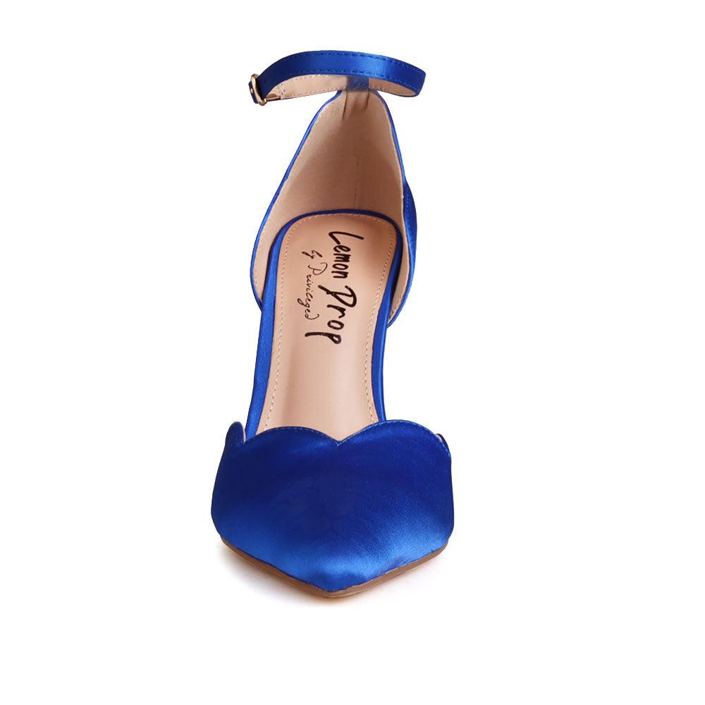 Blue women heels-front view