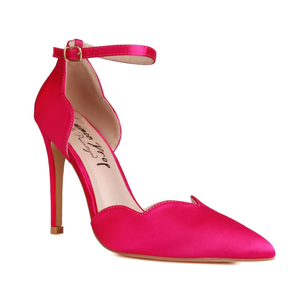 Pink women heels-corner view