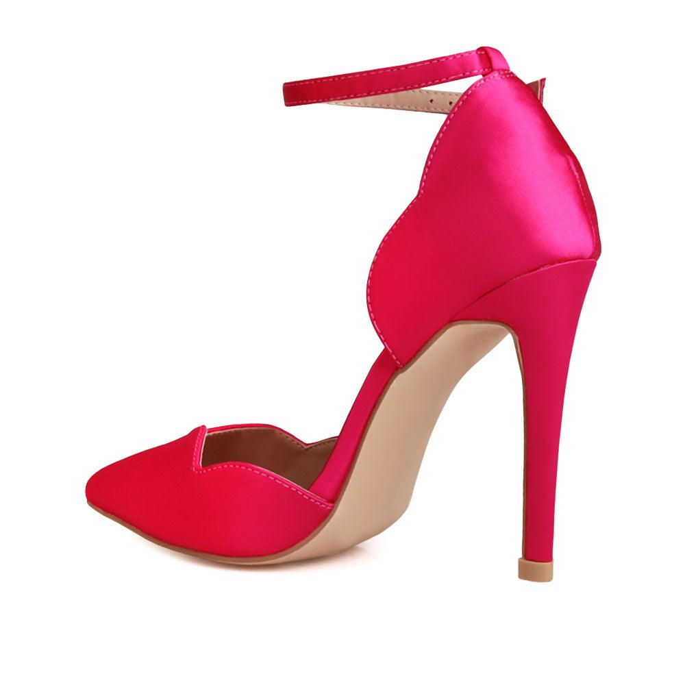 Pink women heels-posterior view