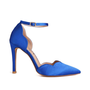 Blue women heels-side view