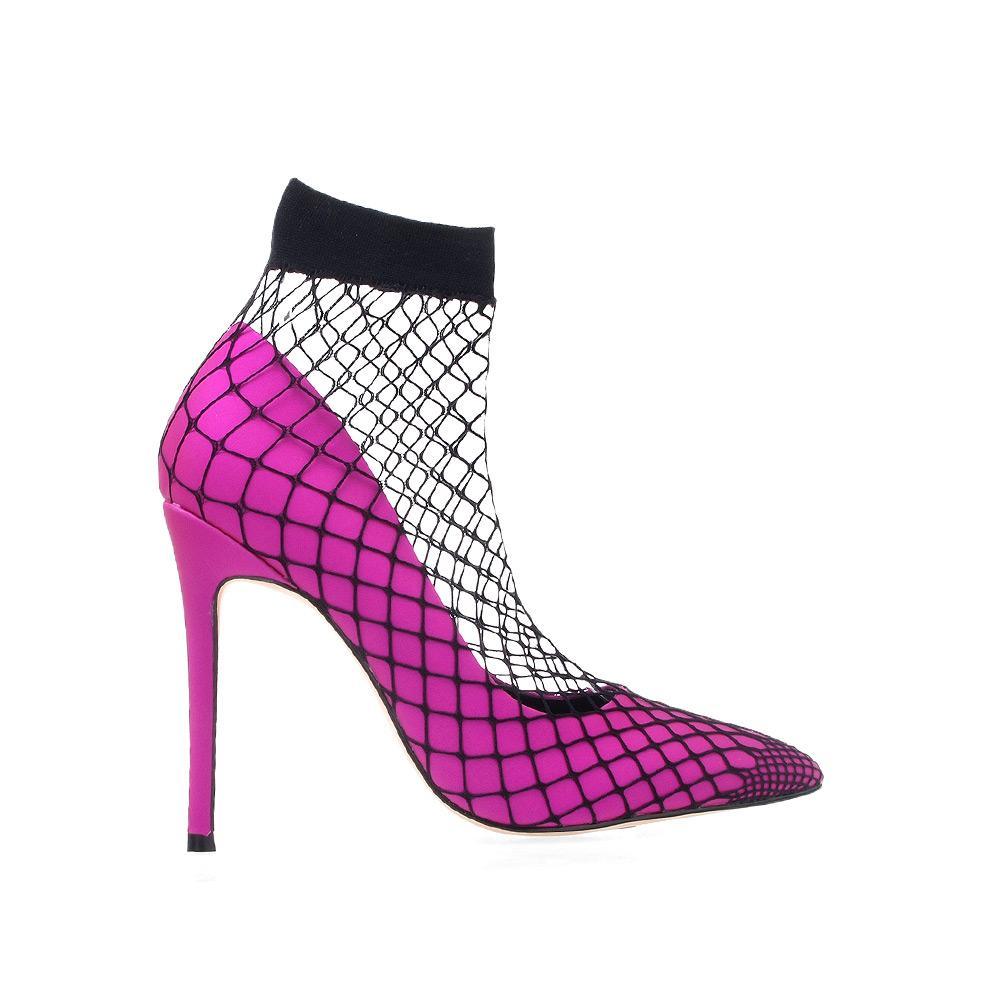 fishnet high heel shoes