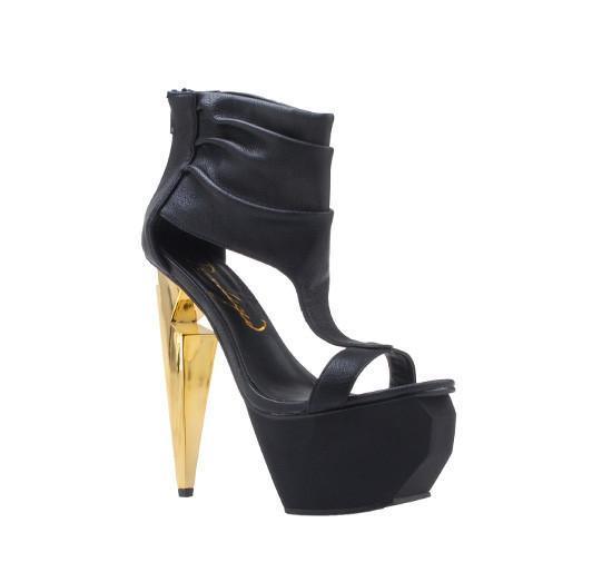 Pointy-toed suede silhouette women heels in black-corner view