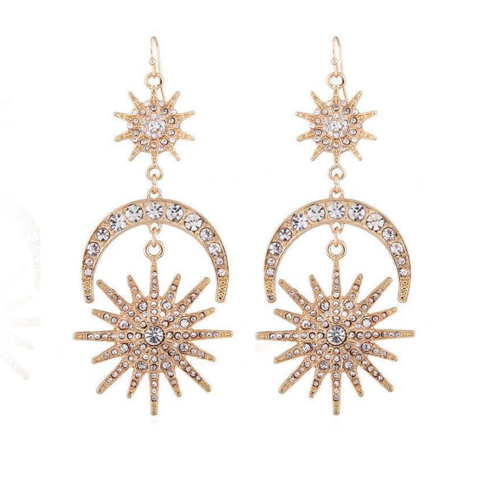 Diamond women's earrings in gold