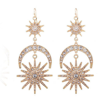 Diamond women's earrings in gold