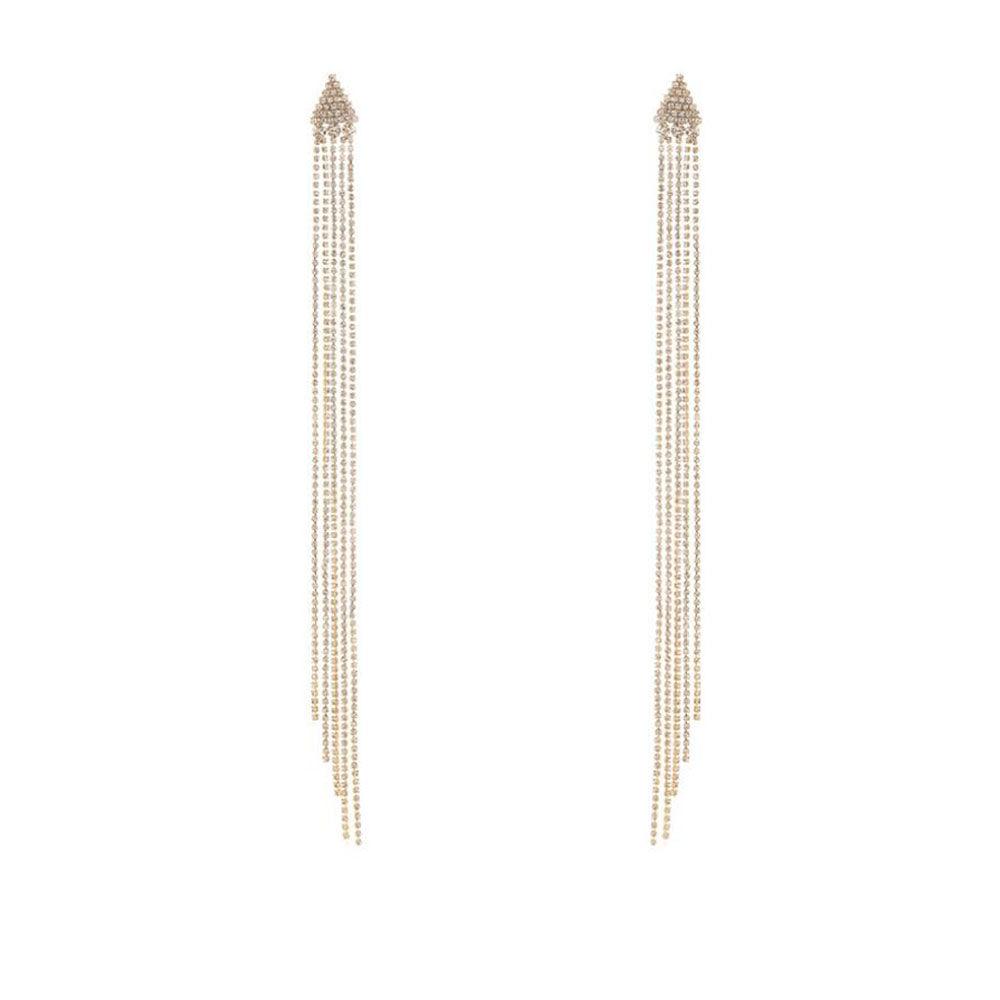 Long tassel women's earrings in gold