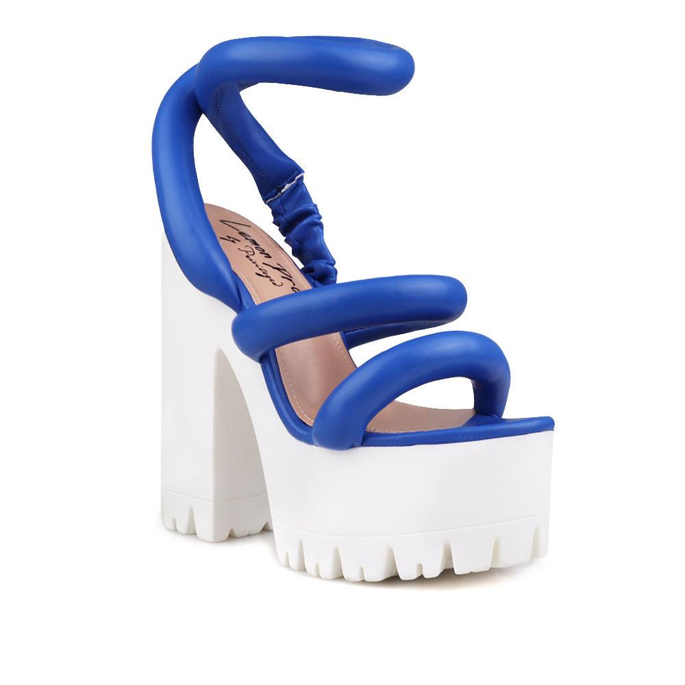 Women sneaker block heel in cobalt-corner view