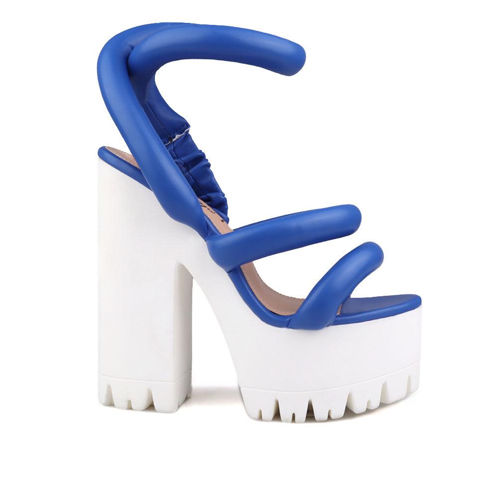 Women sneaker block heel in cobalt-side view