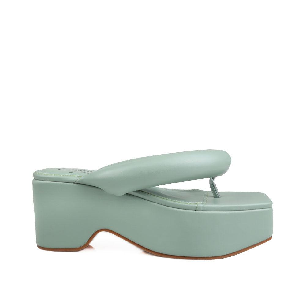 Sage vegan leather platform span women's slip ons-side view