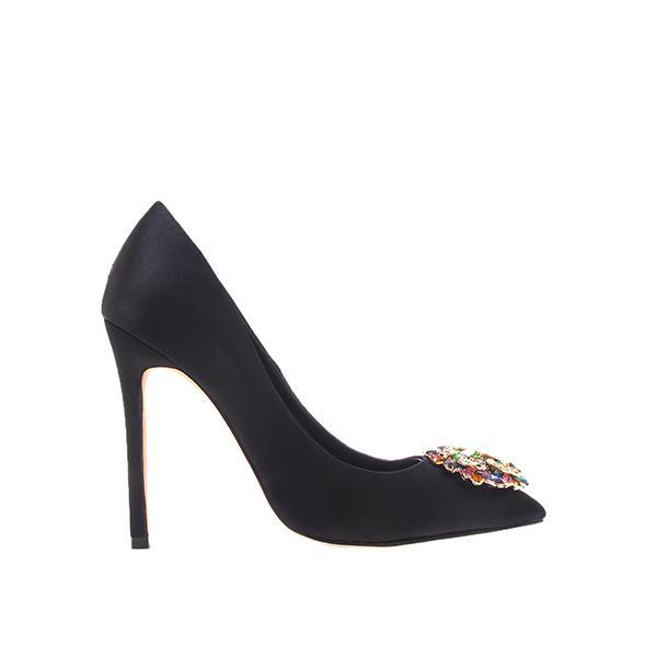 Black colored women pumps with pencil heel